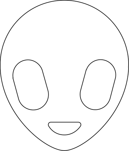 Alien Face Emoji Coloring Page